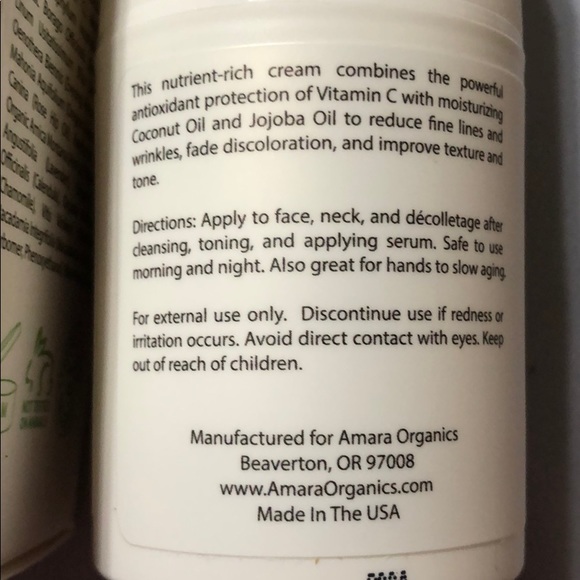 🌺🌺 NEW Amara Organics - Vitamin C Cream - Picture 3 of 3
